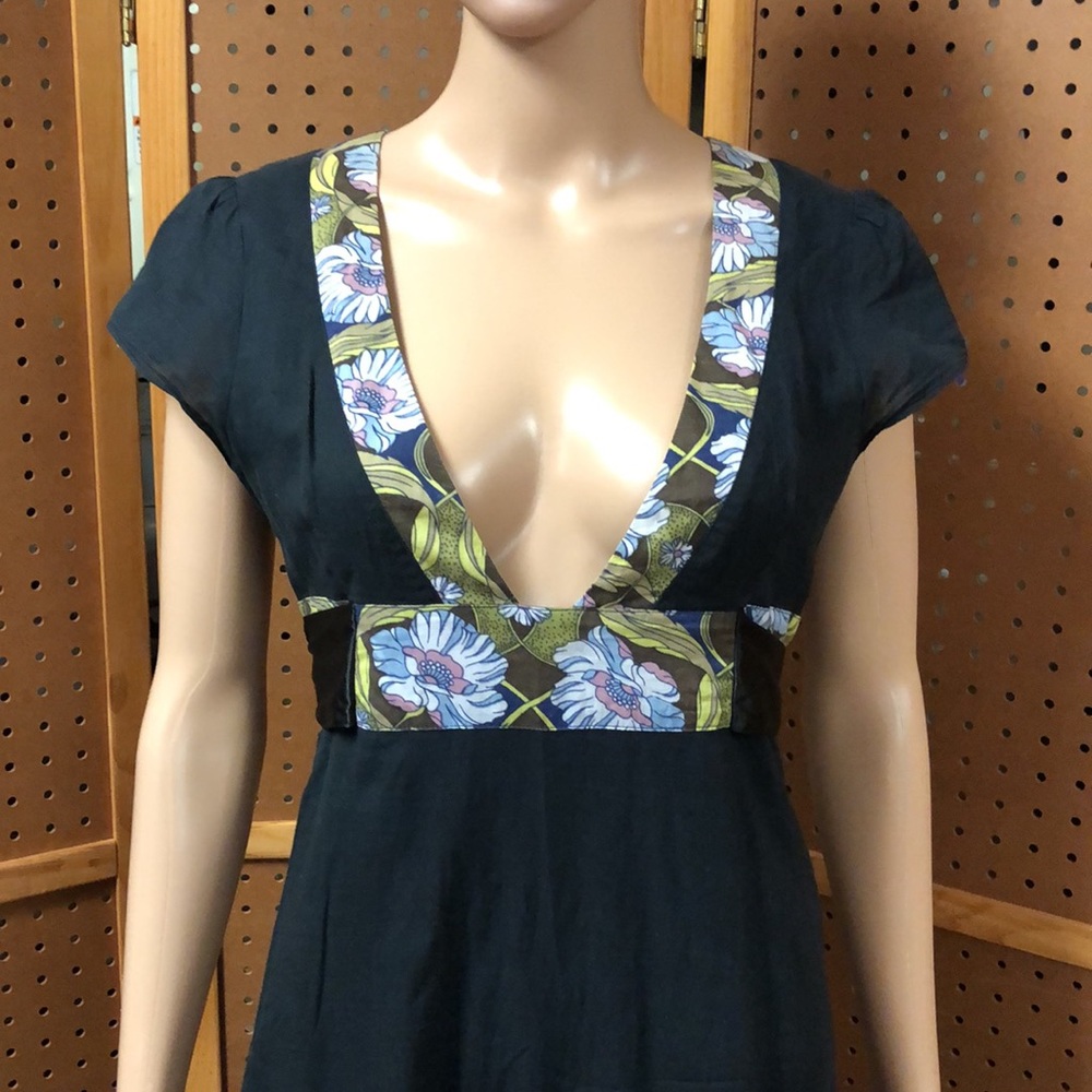Free People Black Dress with Floral Accents - Picture 2 of 12